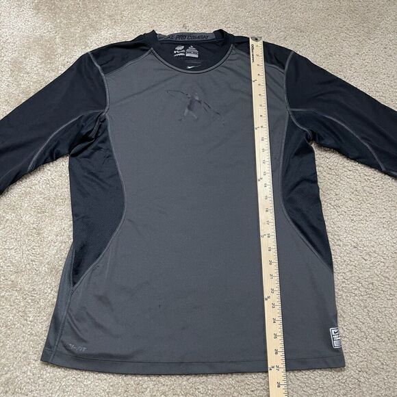 Nike Pro Combat DRI-FIT Ken Griffey Jr Swingman Raglan Large Gray Black Fitted - Picture 7 of 10